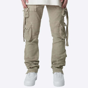 Wholesale High Quality Men's Quick Dry 100% Cotton <b>Fleece</b> Lining Cargo Pants Breathable Multi-Pocket <b>Trousers</b> Hot Selling - Product Image 5