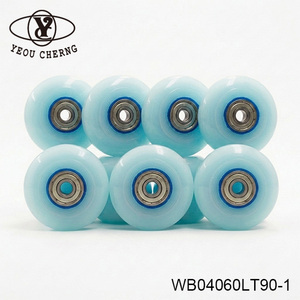 ล้อรถเข็น PU สีฟ้าเยว่เชิง สำหรับรถเข็นโรงแรม ยี่ห้อแบรนด์ดิ้ง - Product Image 1