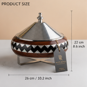 Luxury Insulated Casserole Hot <b>Pot</b> with Stainless Steel <b>Lid</b> Handcrafted Wooden & Mother of Pearl Serving Food Warmer Buffet ODM - Product Image 4