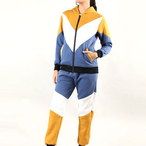 21. Damen Colorblock Trainingsanzug Set Modische Sportbekleidung Maßgeschneidertes Design Private Label Großhandelslieferant - Product Image 5