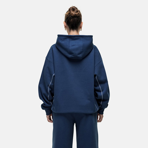 Sudadera con Capucha Extra Grande para Mujer, con Logotipo Estampado en la Parte Delantera, Color Sólido, Hombros Caídos, Manga Larga, Tejido de Algodón, Ropa Casual de Invierno - Product Image 6