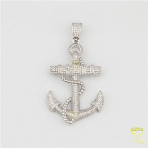 Iced Out Pendant in 925 Sterling <b>Silver</b> with VVS Moissanite Diamond Hip Hop Jewelry - Product Image 5