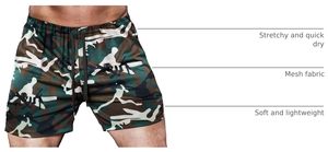 Shorts pour hommes en tissu Oxford de qualité supérieure, taille haute élastique avec cordon de serrage, confortables, légers, séchage rapide, écologiques - Product Image 6