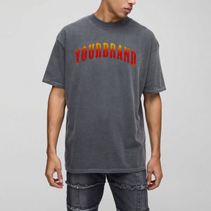 Camisetas de Hombre 2026 con Logotipo Bordado Personalizado, Tallas Grandes, Hombros Caídos, 100% Algodón, Lavado con Efecto Desgastado por el Sol - Product Image 6