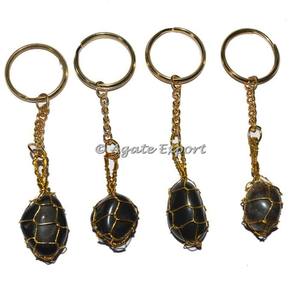 Porte-clés en pierre Lapis Lazuli Tumbled Stone Wrap Porte-clés Cadeau cristal artisanat porte-clés - Product Image 4