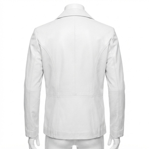 Men's <b>Leather</b> Coat Fashion <b>Blazer</b> <b>Jacket</b> with Pockets Wholesale Factory Direct - Product Image 3