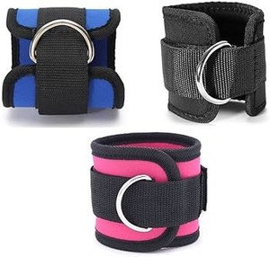 Sangles de cheville bleues réglables avec fermeture à double anneau pour l'entraînement musculaire et la musculation, soutien antidérapant unisexe - Product Image 5