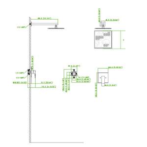 Robinet de douche mural chromé avec valve incluse, série de robinets de bain et de douche - Product Image 2
