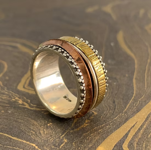 JAIPUR <b>SILVER</b> 925 <b>Silver</b> Unisex <b>Spinner</b> <b>Ring</b> 13.2 Grams Trendy Bohemian Classic Wide Band Jewelry Style Gift - Product Image 2