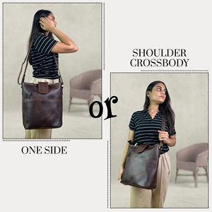 Brown Handmade Genuine Leather Crossbody Bag for <b>Women</b> | Casual Shoulder & Messenger Handbag - Product Image 5