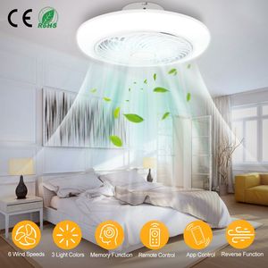 Ventilatore da Soffitto LED a Basso Profilo da 45 cm con Luce Pendente, 6 Velocità, Telecomando, APP, 3 Colori - Categoria Prodotto: Ventilatori da Soffitto LED - Product Image 1