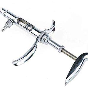 Kontinuierlicher Doppelspritzen-Impfstoffinjektor aus Edelstahl, Sicher, Einstellbar, Wiederverwendbar, Hochwertig, Mehrfachkapazität, Veterinär - Product Image 4