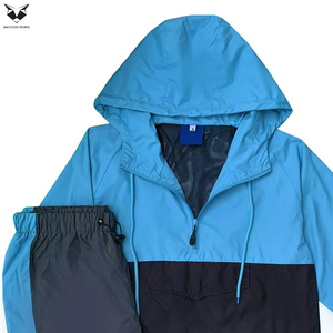 Nouvelle Tendance : Ensemble Court Coupe-Vent Homme Personnalisé en Nylon Léger Bicolore Bleu Ciel de Haute Qualité – Vente en Gros - Product Image 3