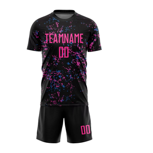Uniforme de Fútbol Personalizado, Camiseta de Fútbol con Estampado Personalizado, Pantalones Cortos a Juego, 100% Poliéster, Impresión por Transferencia de Calor, Transpirable, para Clubes y Universidades - Product Image 1