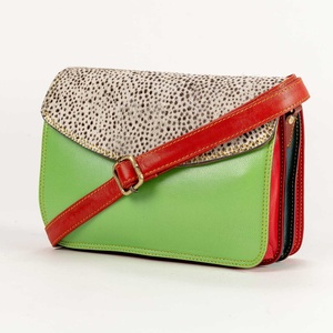 Vente chaude femmes élégant recyclé en cuir véritable sacoche sac à main Unique multi-usage arc-en-ciel couleur sac à main durable fronde - Product Image 1