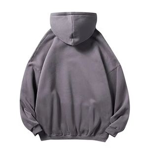 เสื้อฮู้ดดี้โอเวอร์ไซส์ผ้าฝ้าย 100% หนัก 400 กรัม สำหรับผู้ชาย ทรงหลวม ไหล่ตก  ไม่มีลาย สกรีนโลโก้ พิมพ์ลายได้ตามต้องการ - Product Image 2