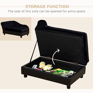 Divano letto moderno di lusso per animali domestici per cani di piccola taglia 3 \ "cuscino in schiuma con custodia nascosta di colore nero - Product Image 5