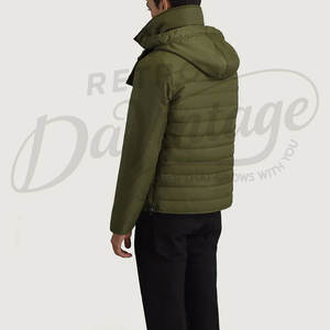 Chaqueta Acolchada Verde Oliva Personalizada para Hombre, Parka de Invierno con Capucha y Múltiples Bolsillos, Abrigo Funcional Acolchado para Exteriores - Product Image 5