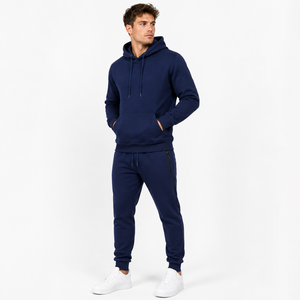 Conjunto de Sudadera con Capucha y Pantalones Deportivos Ajustados Essential Navy, Ropa de Entrenamiento de Felpa Suave para Comodidad Diaria y Ejercicio - Product Image 2