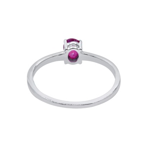 Bague solitaire en argent sterling 925 massif avec rubis naturel ovale serti à griffes, bijoux fins, Memoria Jewels - Product Image 3