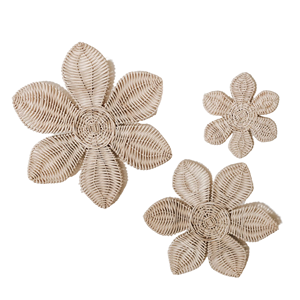 Modern Organic Rattan Decorate Kid Flower <b>Wall</b> Art Hand Woven Nursery Decor <b>Ornament</b> Sustainable Style - Product Image 1