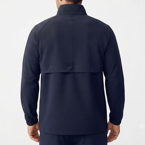 Chaqueta de poliéster para hombre con cuello alto y cremallera de un cuarto, tela elástica en 4 direcciones, adecuada para entrenamiento deportivo, sesiones de fitness y uso al aire libre. - Product Image 2