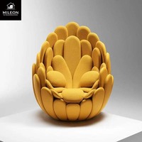 Chaise à pétales de designer italien, tendance, en forme de nid d'oiseau, luxe léger, canapé créatif irrégulier, chaise de canapé à fleurs unique