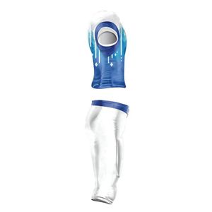 Uniformes de Fútbol Americano Deportivos con Sublimación en Degradado Vertical Azul Hielo y Blanco, con Bolsillos Integrados y Protección - Product Image 3