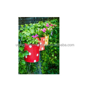 Jardinière suspendue de couleur rouge Top Design pour mur et balcon Pot de fleur suspendu décoratif meilleure pièce à la main - Product Image 2
