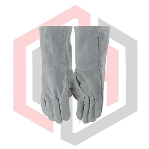 Leather Welding Gloves Gray Cotton Lining Full Safety Gloves Breathable Tear-Resistant Anti-static Silicone-free Heat-Insulating - Product Image 3