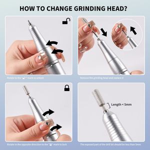 Kit Trapano Elettrico per Unghie Portatile Ricaricabile 45000 RPM, Lima Elettrica Senza Fili per Unghie Acriliche - Product Image 5