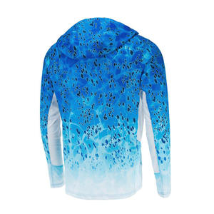 Vestes de pêche à manches longues personnalisables pour hommes, couleur unie, avec masque, vêtements de pêche à séchage rapide pour hommes, fabrication en usine - Product Image 2