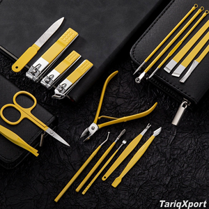 Stainless Steel Luxurious Pedicure & Manicure <b>Kit</b> <b>Nail</b> Clippers Grooming Set Yellow Personal Care <b>Nail</b> <b>Kits</b> - Product Image 3