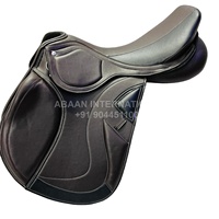 Selle de dressage et de saut anglais synthétique durable, légère, résistante à l'eau, avec arceau en plastique et assise rembourrée confortable