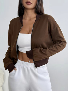 Athletic Training Zip-Up Jackets Ladies Yoga Fitness Wear Jacket <b>Top</b> Women <b>Zipper</b> Compression Women Fitted Zip-Up Workout Jacket - Product Image 4