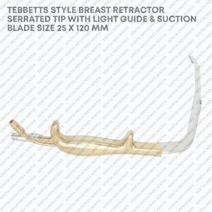 Écarteur mammaire de qualité supérieure style Tebbetts 25x120mm à pointe dentelée avec guide de lumière et aspiration, instrument de chirurgie plastique OEM - Product Image 4