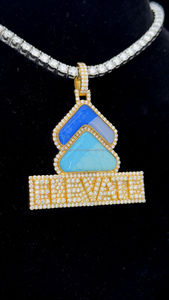 สร้อยคอจี้เพชรโมอิสแบบแผ่นป้ายแบบกำหนดเองขนาด14K ตัวอักษรชุบทองพร้อมเครื่องประดับเคลือบ - Product Image 3