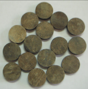 Boutons en corne de buffle, peau naturelle noire, épaisseur 5,5 mm, dos plat, décoration en maille, haute qualité, non finis, pour accessoires vestimentaires - Product Image 3