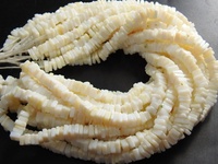 Opale indienne blanche Heishi, perle carrée en forme de coussin, brin de 16 pouces, pierre naturelle faite à la main, certifiée par un tiers, 5 mm