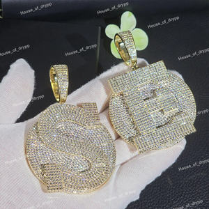 Colgante Moderno con Diamante Moissanite en Plata de Ley 925, Totalmente Cubierto de Circonitas, para Joyería de Lujo para Fiestas Hip Hop - Product Image 3