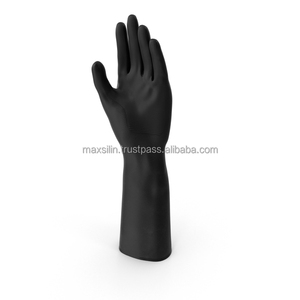 Gants industriels en caoutchouc noir 330 mm, épaisseur moyenne, antidérapants, non stériles, pour usage domestique, tailles L/XL/XXL - Product Image 1