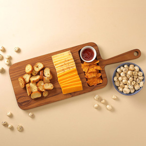Plato de madera de teca seguro para alimentos, tabla de servir de madera con función de soporte para salchichas, tabla de cortar de madera/tabla de cortar - Product Image 4