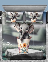 Juego de Sábanas de Microfibra con Estampado de Dibujos Animados para Niños, Personalizable, Moderno, con Fundas de Almohada, Diseño de Animación en 3D, 300 Hilos, Duradero y Resistente a la Decoloración