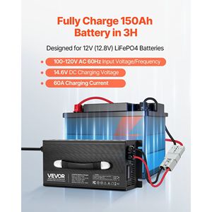 Caricabatterie Intelligente 12V 60A 14.6V AC-DC per Batterie al Litio con Connettore Anderson, Indicatore LED, Attivazione 0V, Caricabatterie per Batterie LiFePO4 - Product Image 2