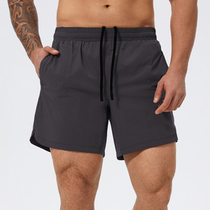 Quick Drying Breathable Skin Friendly Sports and Fitness Double-<b>layer</b> Side Pocket Men's Shorts Running Tennis Basketball Shorts - Product Image 1