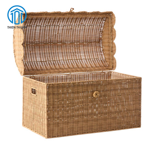 Coffre de rangement en rotin naturel fait main, best-seller, de haute qualité, en osier, pour couvertures et jouets, élégant meuble de maison - Product Image 2