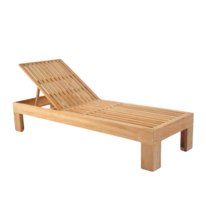 Tumbona de madera de teca de estilo moderno, ideal para la playa para relajarse y disfrutar del tranquilo atardecer. - Product Image 5
