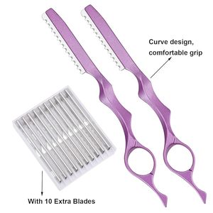 REVAMP INTERNATIONAL Purple Color Thinning Face Hair <b>Styling</b> Rotary <b>Head</b> Razor Set Plastic Stainless Steel Single Blade Cutting - Product Image 4