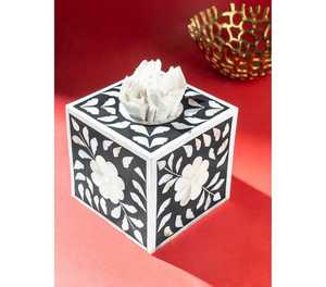 Bone Inlay Decorative Tissue <b>Box</b> Cover in <b>Blue</b> & White Colour Home Use Tissue <b>Storage</b> Napkin Holder Cheap Price Made In India - Product Image 4