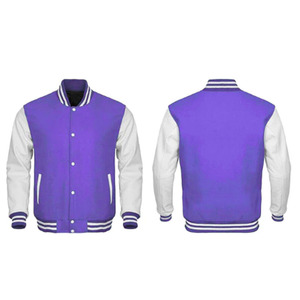 Wholesale Custom Designer Logo printing Autumn Zipper Cotton Polyester Unisex varsity <b>jacket</b> design button men varsity <b>jacket</b> - Product Image 4